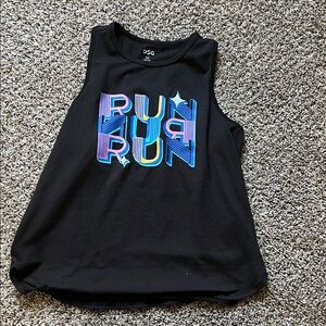 DSG Kids Black Tank Top with Colorful RUN Graphic